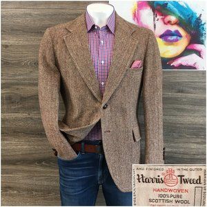 SHIPS FREE Vintage Harris Tweed Men's Sport Coat Blazer Two Button Sports Jacket